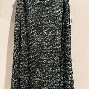 LuLaRoe Azure Black Dress with Blue and Yellow Pattern